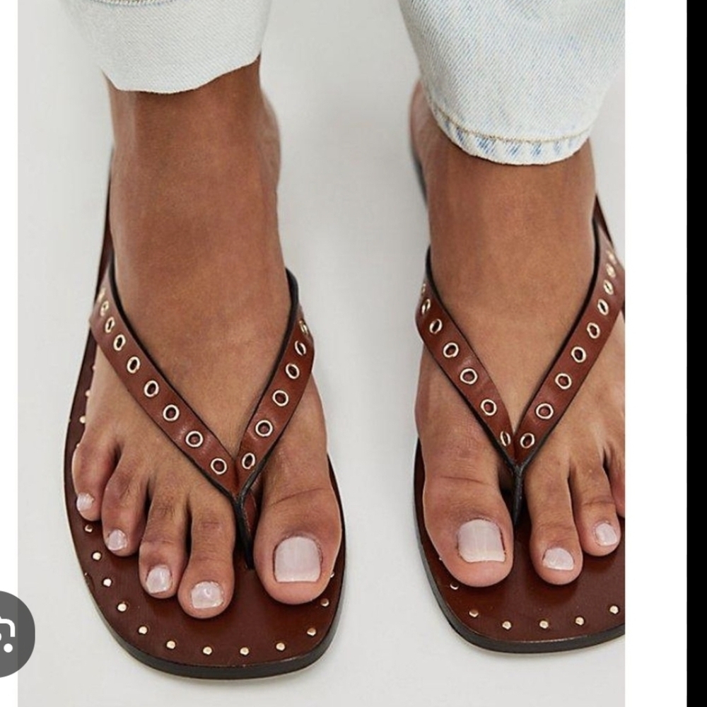 Free People Brown Gia Studded Sandals